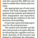 School event report of Storytelling Session.