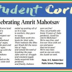 Poem titled Celebrating Amrit Mohatsav composed by Palak of class XI E.