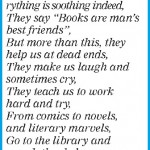 Poem titled 'Books' composed by Navya Garg of Class IX E